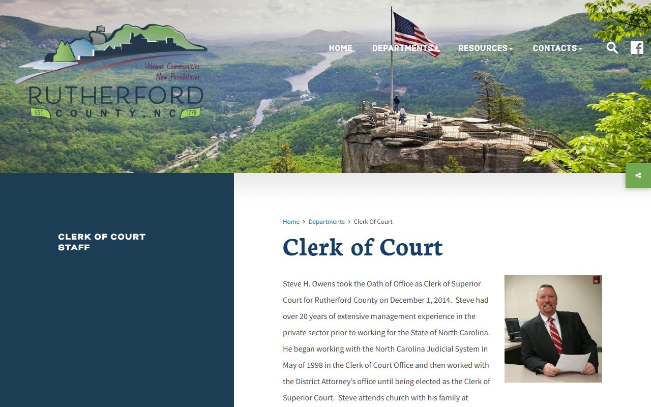 Rutherford County Clerk of Superior Court Steve Owens court records page