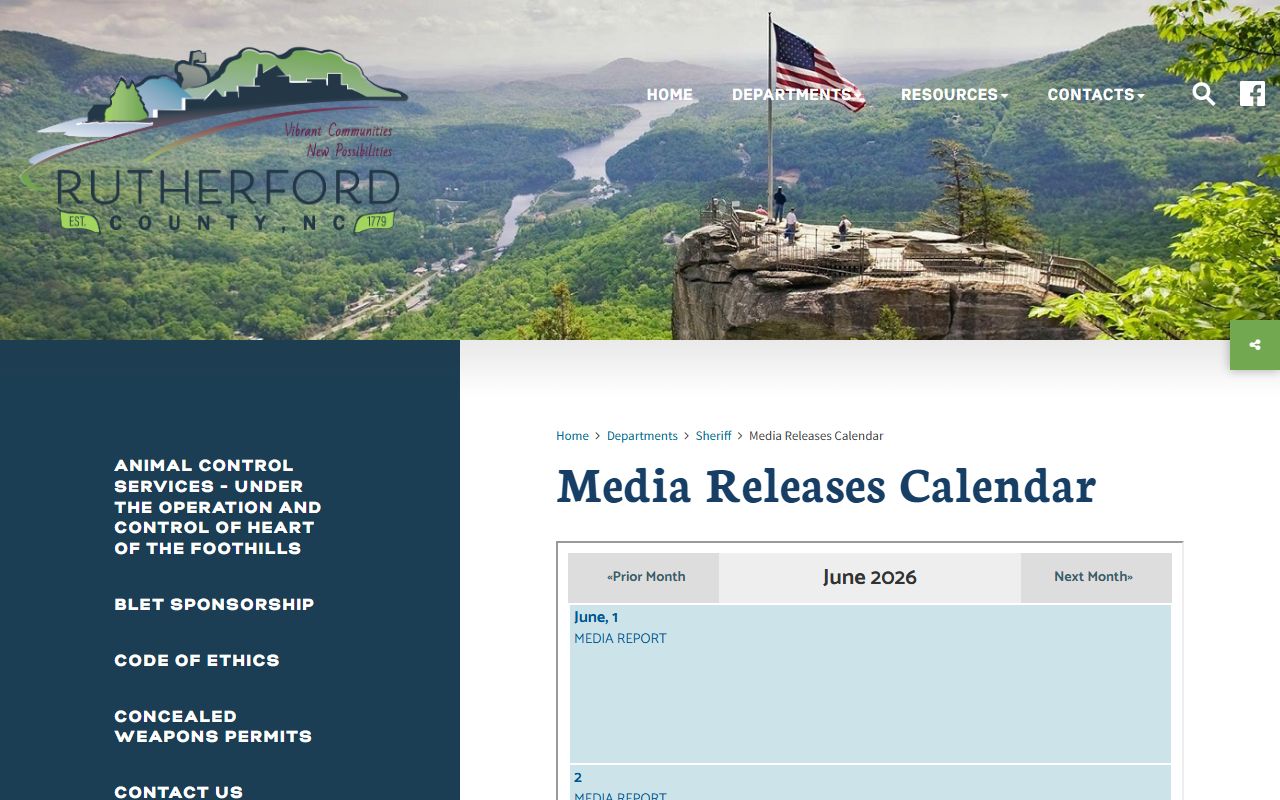 Rutherford County arrest records media release calendar