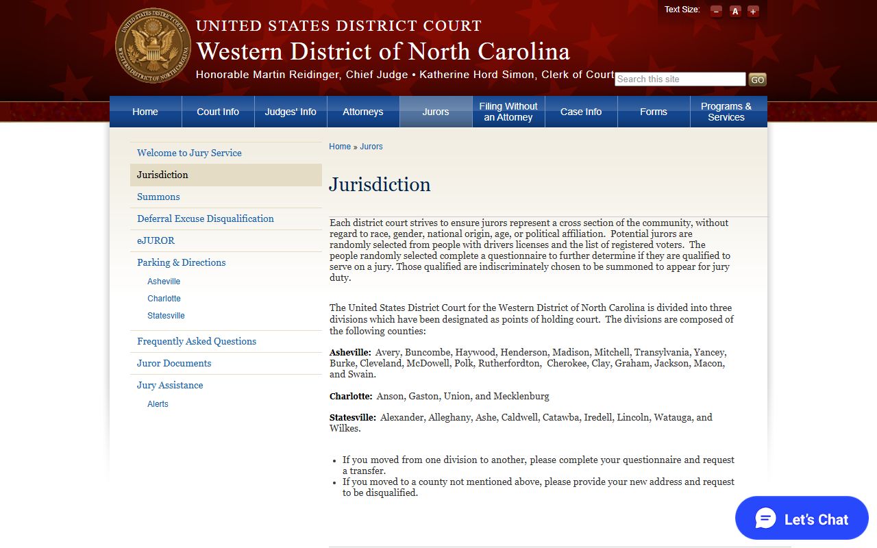 Rutherford County court dockets Western District jurisdiction source