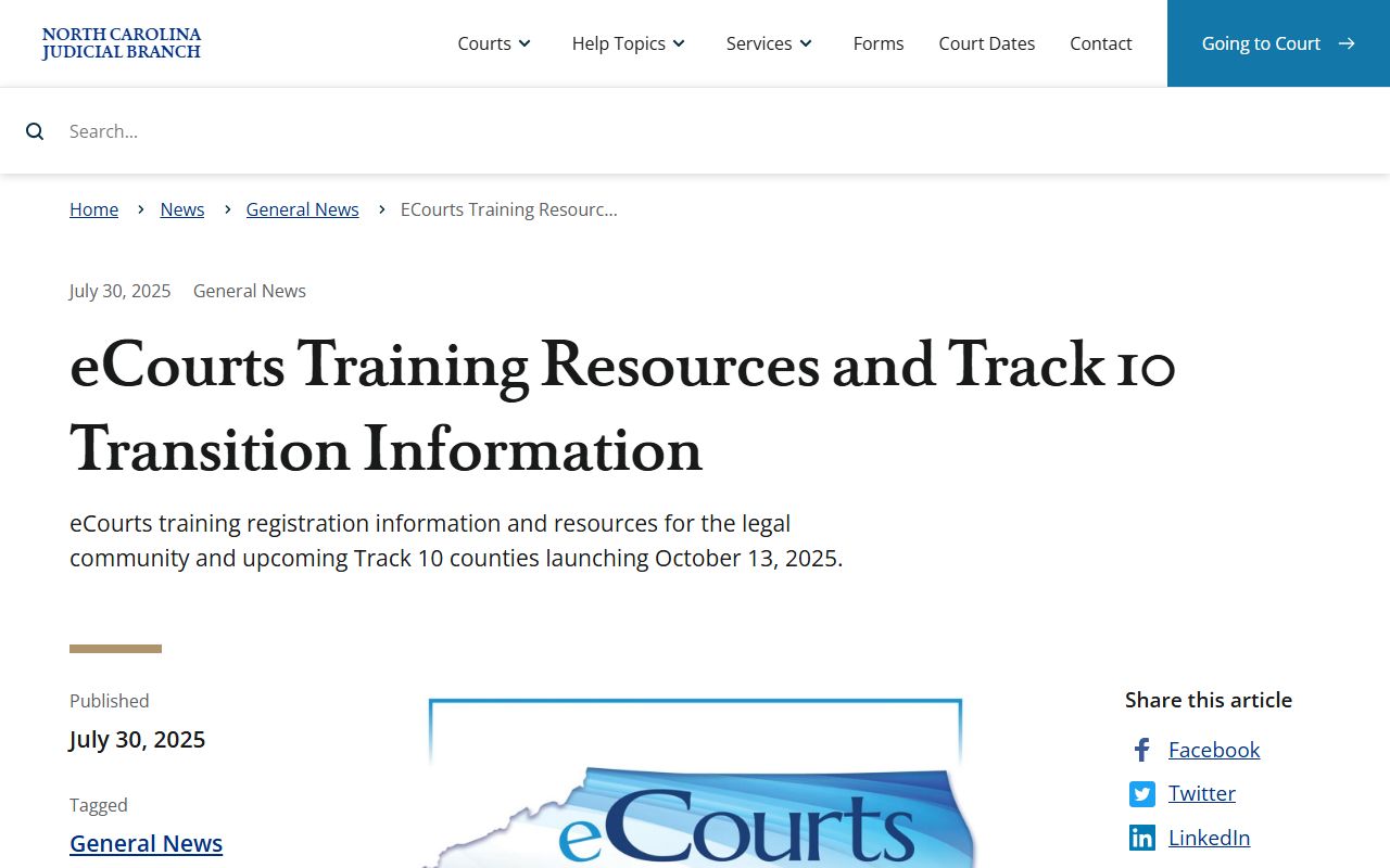 Rutherford County court records eCourts training resources