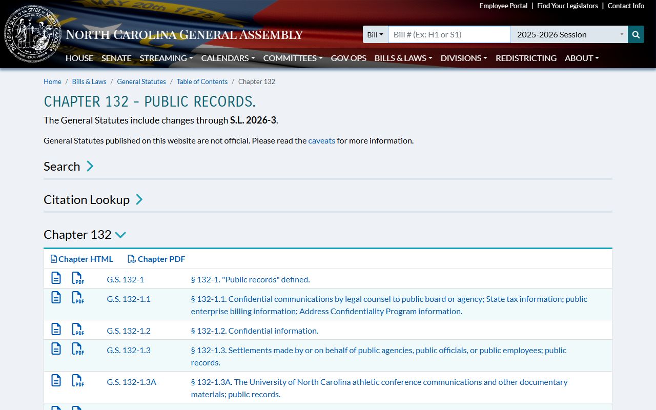 Rutherford County court records North Carolina public records law