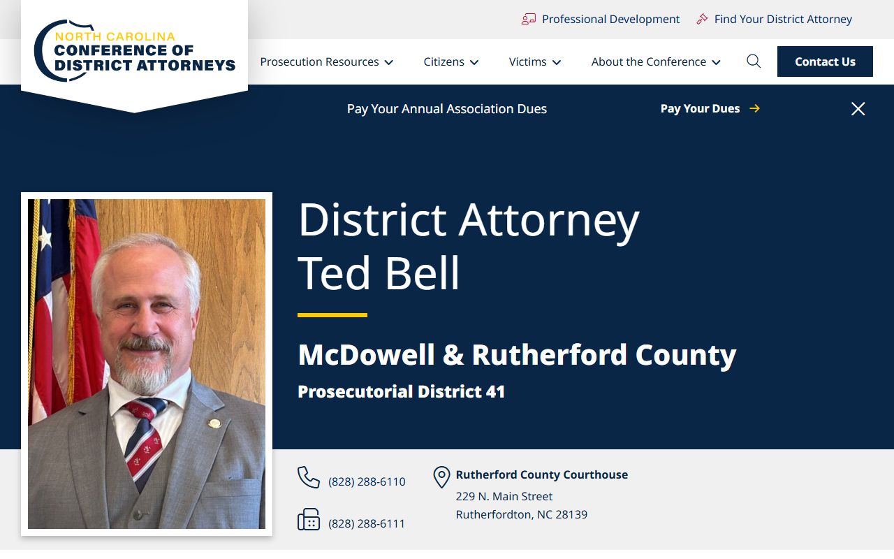 Rutherford County criminal court records District Attorney District 41