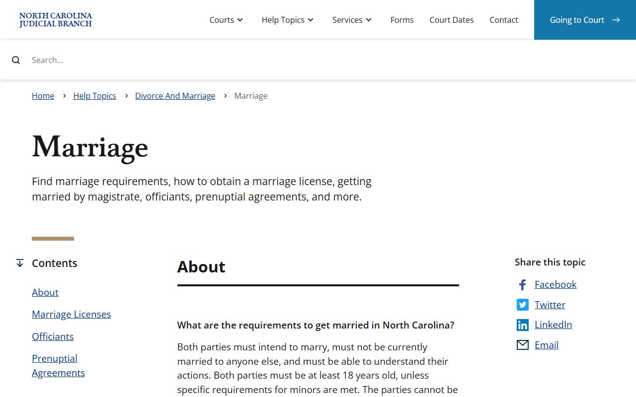 Rutherford County marriage and divorce records North Carolina marriage rules
