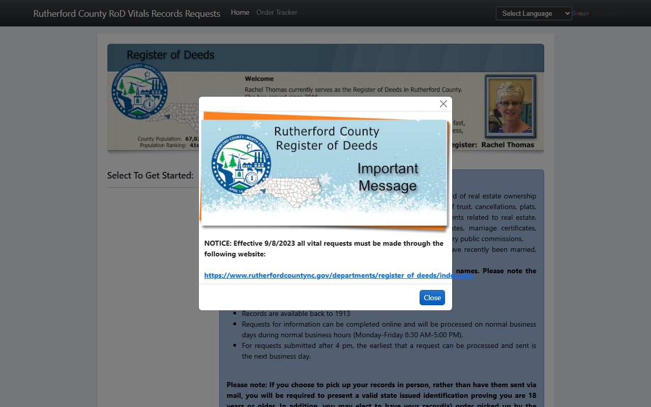 Rutherford County marriage records Permitium vital record request portal