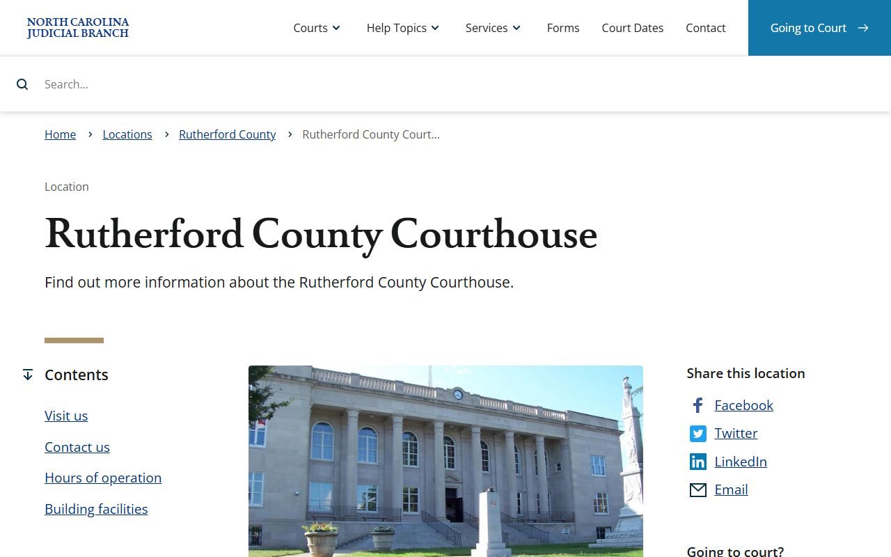 Rutherford County court records courthouse page