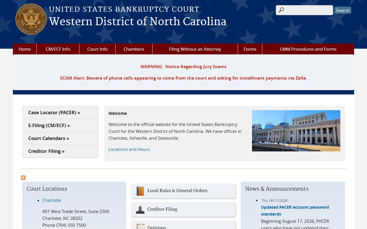 Rutherford County bankruptcy court records Western District of North Carolina