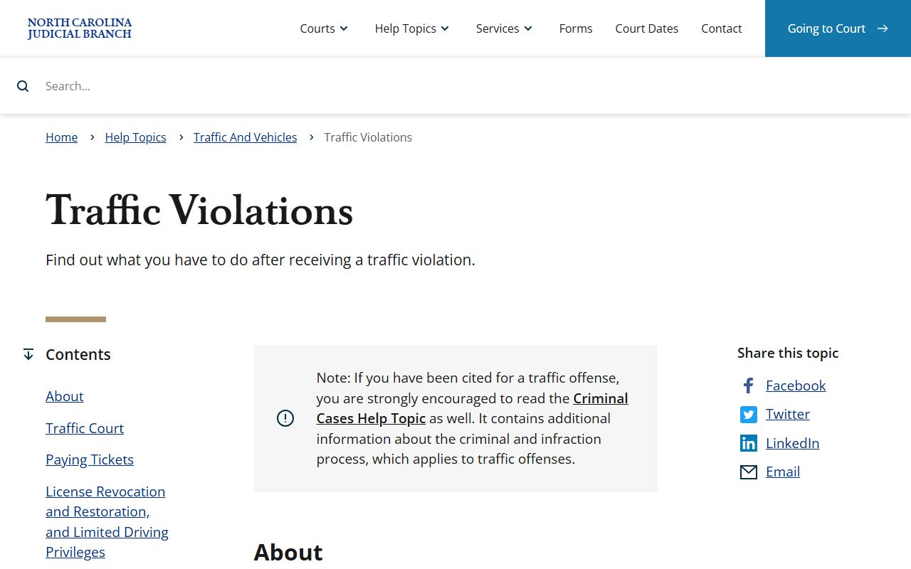 Rutherford County traffic court records North Carolina traffic violations help topic