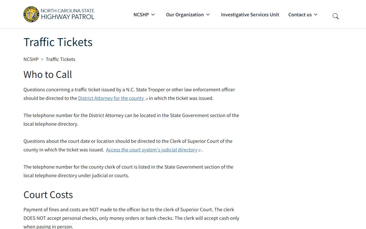 Rutherford County traffic court records State Highway Patrol ticket payment explanation