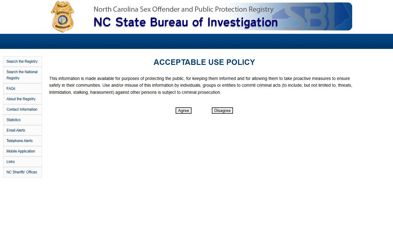 Rutherford County warrant records NC SBI Sex Offender Registry search gateway
